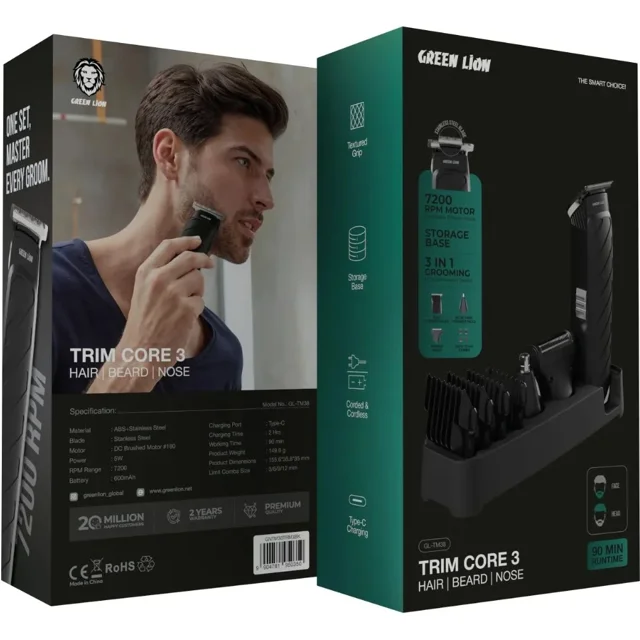ماشین اصلاح گرین لاین مدل GNTM38TRM3 با تیغه استیل ضد زنگ